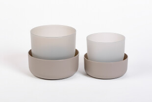 Tolita 16 + 19 cm met schotel 170728 - Taupe (2)